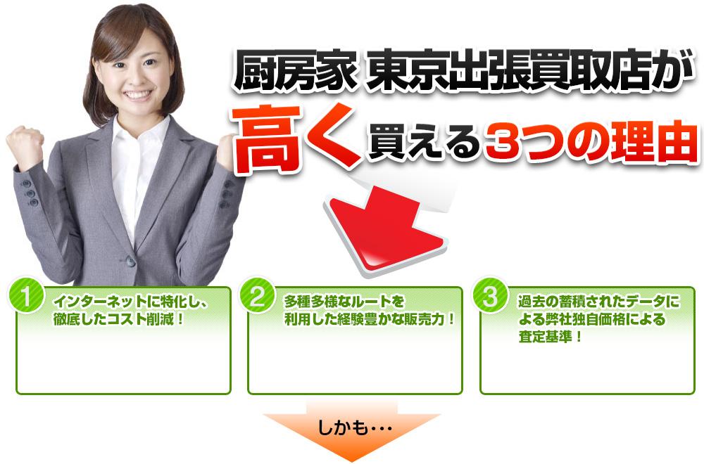 厨房家 東京出張買取店が高く買える3つの理由